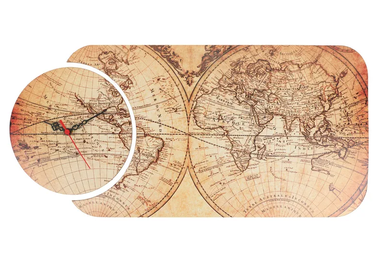 Dekorativ MDF-Klokke 2 Deler, Flerfarget