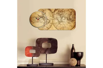 Dekorativ MDF-Klokke 2 Deler - Flerfarget - Interiør - Veggdekorasjon - Klokker