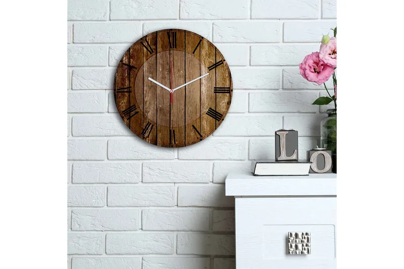 Dekorativ MDF-Klokke - Flerfarget - Interiør - Veggdekorasjon - Klokker