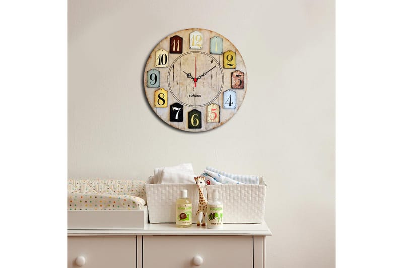 Dekorativ MDF-Klokke - Flerfarget - Interiør - Veggdekorasjon - Klokker