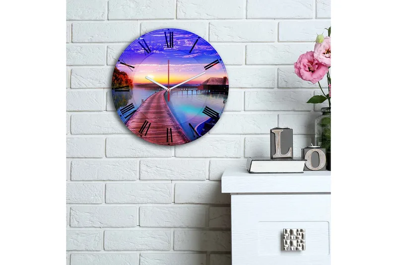 Dekorativ MDF-Klokke - Flerfarget - Interiør - Veggdekorasjon - Klokker