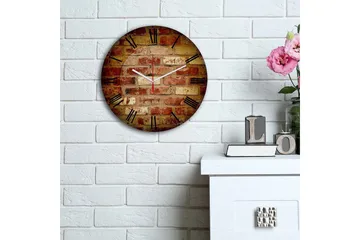 Dekorativ MDF Veggklokke 30 cm - Flerfarget - Interiør - Veggdekorasjon - Klokker