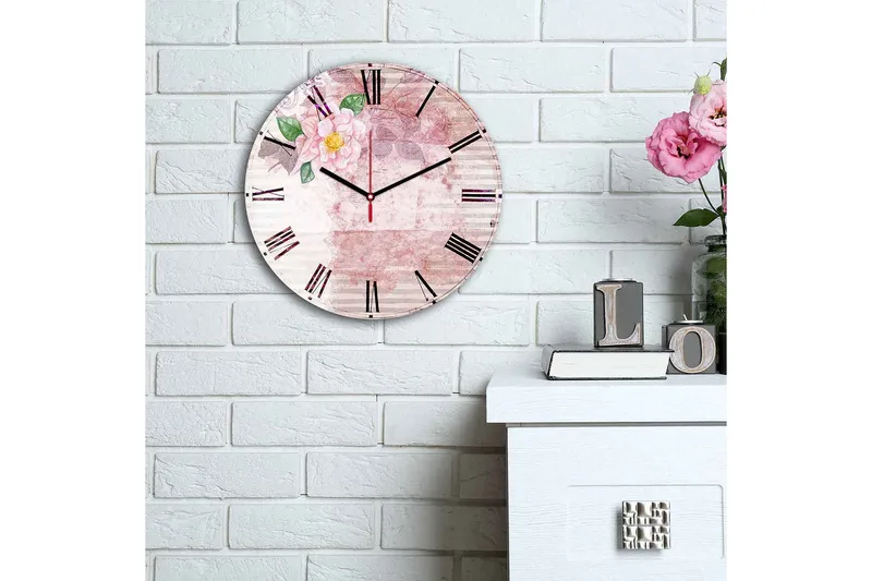 Dekorativ MDF Veggklokke 30 cm - Flerfarget - Interiør - Veggdekorasjon - Klokker