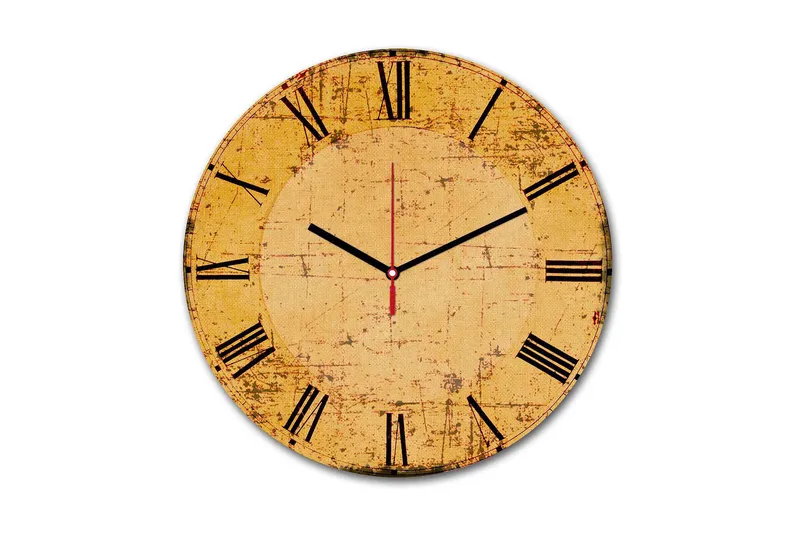 Dekorativ MDF Veggklokke 30 cm, Flerfarget