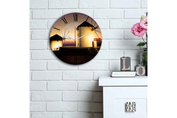 Dekorativ MDF Veggklokke 30 cm - Flerfarget - Interiør - Veggdekorasjon - Klokker