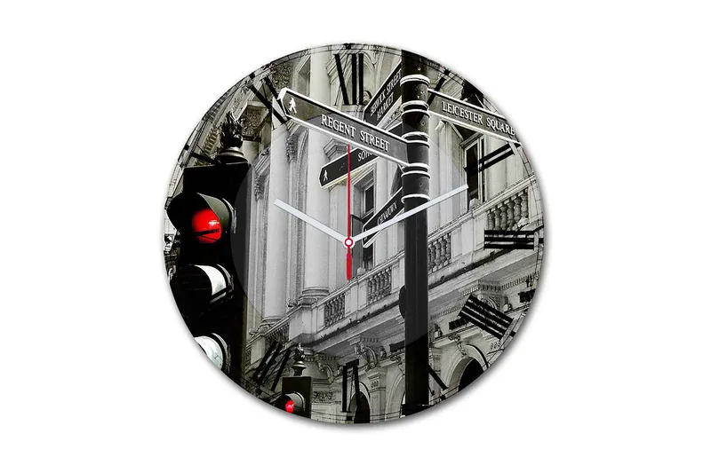 Dekorativ MDF Veggklokke 30 cm, Flerfarget