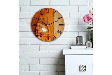 Dekorativ MDF Veggklokke 30 cm - Flerfarget - Interiør - Veggdekorasjon - Klokker