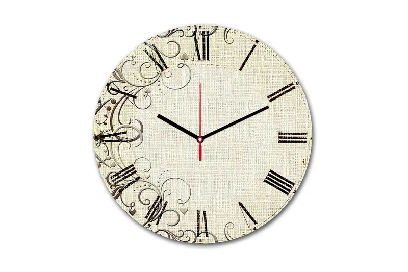 Dekorativ MDF Veggklokke 30 cm, Flerfarget