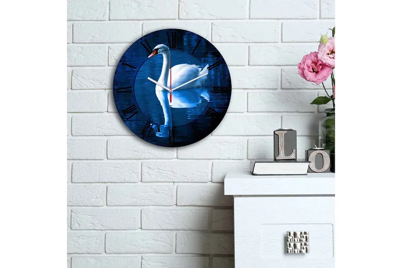 Dekorativ MDF Veggklokke 30 cm - Flerfarget - Interiør - Veggdekorasjon - Klokker