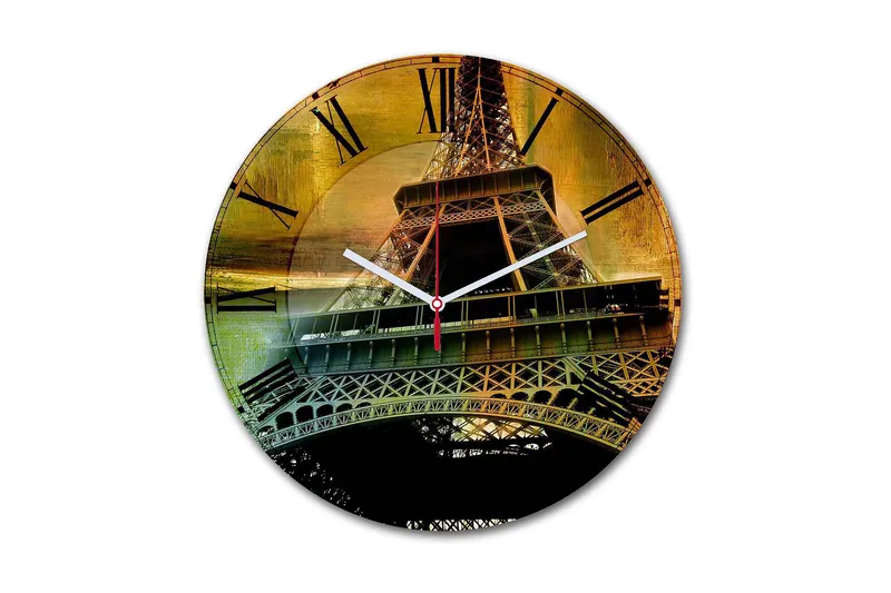 Dekorativ MDF Veggklokke 30 cm, Flerfarget