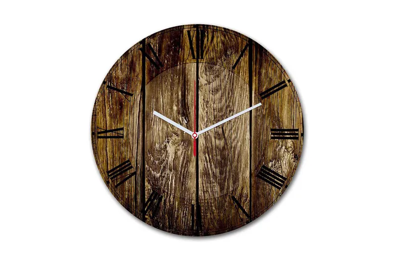 Dekorativ MDF Veggklokke 30 cm, Flerfarget