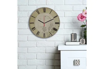 Dekorativ MDF Veggklokke 30 cm - Flerfarget - Interiør - Veggdekorasjon - Klokker