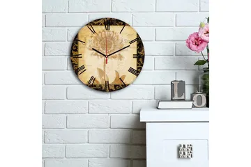 Dekorativ MDF Veggklokke 30 cm - Flerfarget - Interiør - Veggdekorasjon - Klokker