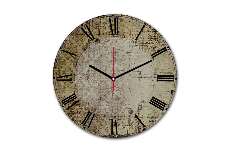 Dekorativ MDF Veggklokke 30 cm, Flerfarget