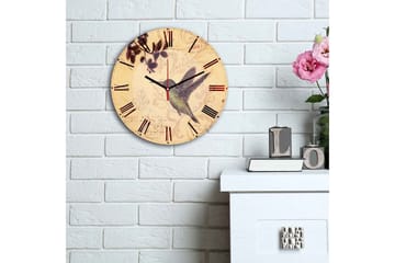 Dekorativ MDF Veggklokke 30 cm - Flerfarget - Interiør - Veggdekorasjon - Klokker