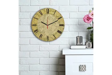 Dekorativ MDF Veggklokke 30 cm - Flerfarget - Interiør - Veggdekorasjon - Klokker