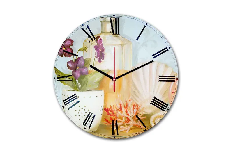 Dekorativ MDF Veggklokke 30 cm, Flerfarget