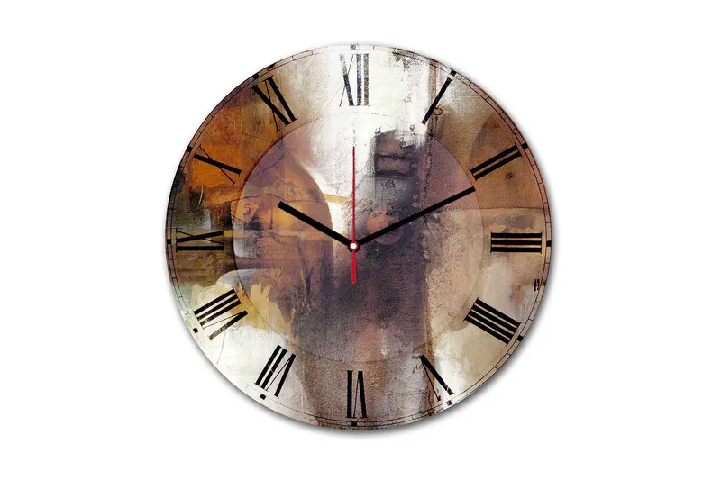 Dekorativ MDF Veggklokke 30 cm, Flerfarget