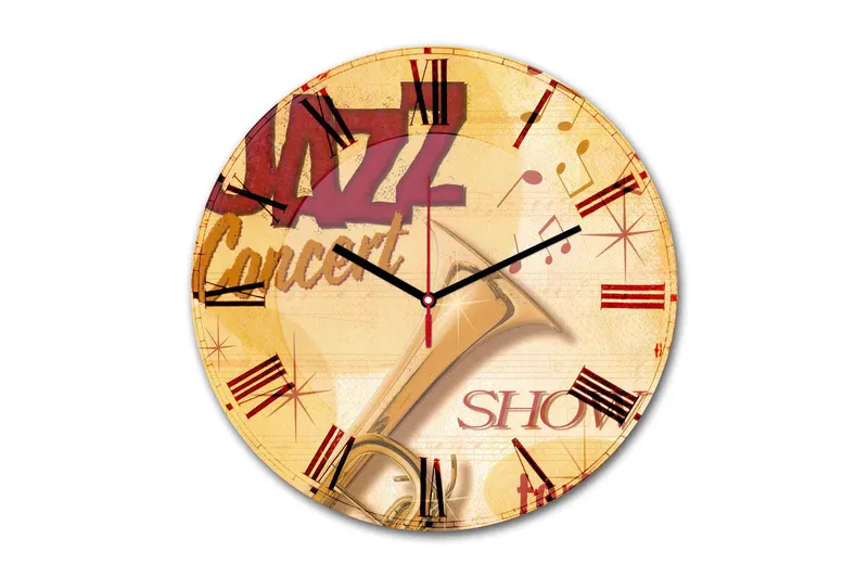 Dekorativ MDF Veggklokke 30 cm, Flerfarget