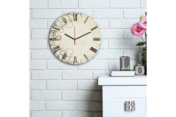 Dekorativ MDF Veggklokke 30 cm - Flerfarget - Interiør - Veggdekorasjon - Klokker