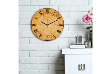 Dekorativ MDF Veggklokke 30 cm - Flerfarget - Interiør - Veggdekorasjon - Klokker