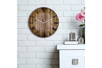 Dekorativ MDF Veggklokke 30 cm - Flerfarget - Interiør - Veggdekorasjon - Klokker