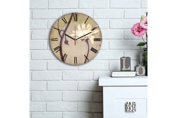 Dekorativ MDF Veggklokke 30 cm - Flerfarget - Interiør - Veggdekorasjon - Klokker