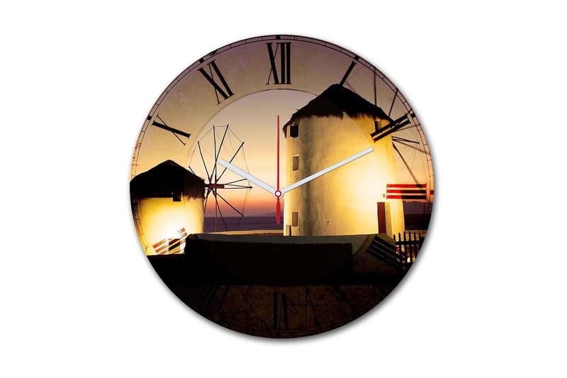 Dekorativ MDF Veggklokke 30 cm, Flerfarget