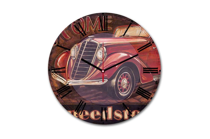 Dekorativ MDF Veggklokke 30 cm, Flerfarget