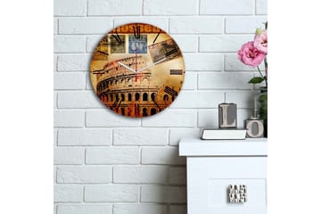 Dekorativ MDF Veggklokke 30 cm - Flerfarget - Interiør - Veggdekorasjon - Klokker