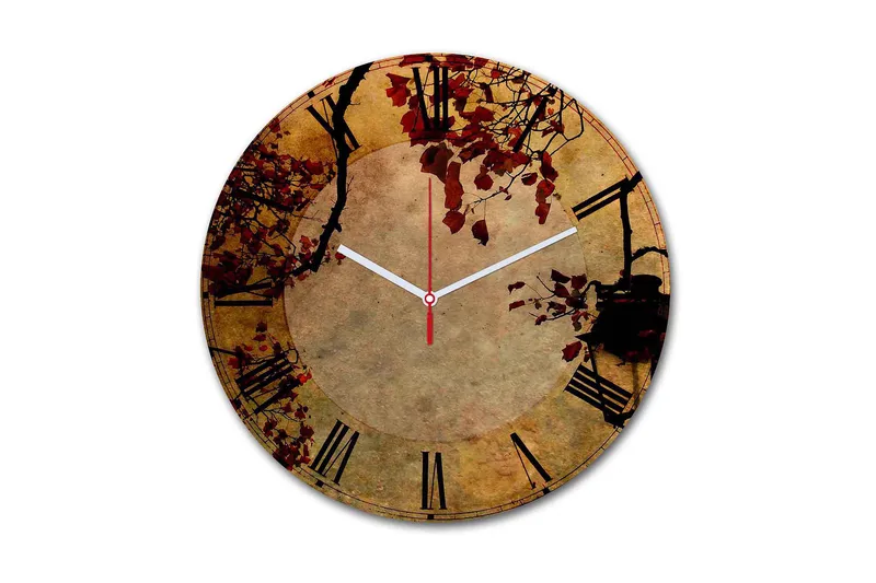 Dekorativ MDF Veggklokke 30 cm, Flerfarget