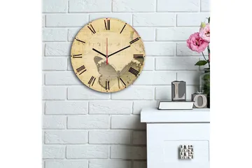 Dekorativ MDF Veggklokke 30 cm - Flerfarget - Interiør - Veggdekorasjon - Klokker