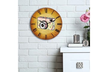 Dekorativ MDF Veggklokke 30 cm - Flerfarget - Interiør - Veggdekorasjon - Klokker