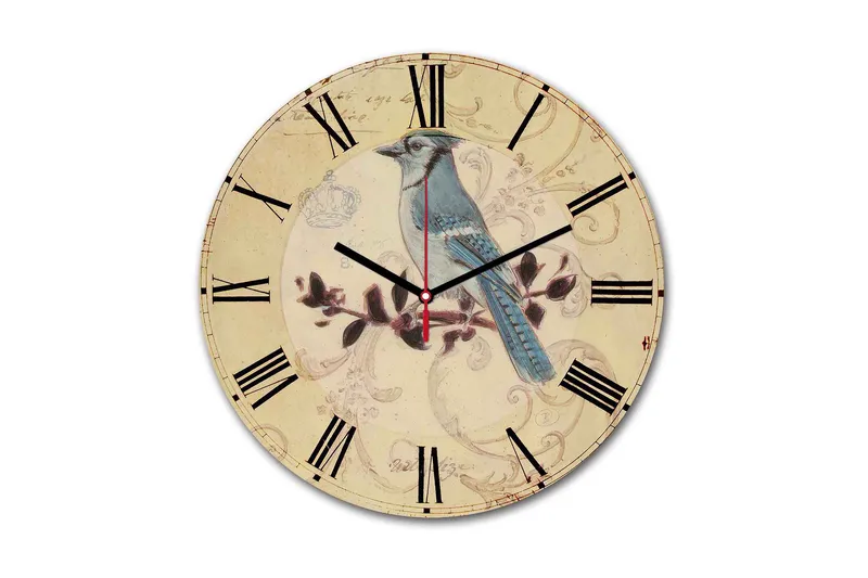 Dekorativ MDF Veggklokke 30 cm - Flerfarget - Interiør - Veggdekorasjon - Klokker