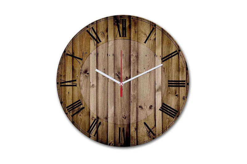 Dekorativ MDF Veggklokke 30 cm, Flerfarget