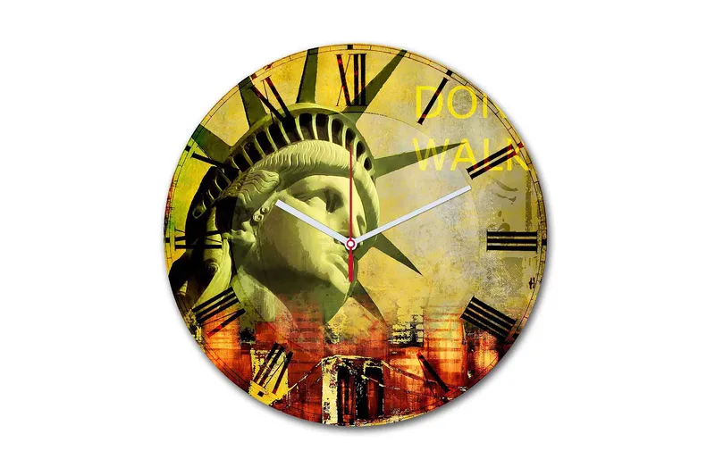 Dekorativ MDF Veggklokke 30 cm, Flerfarget