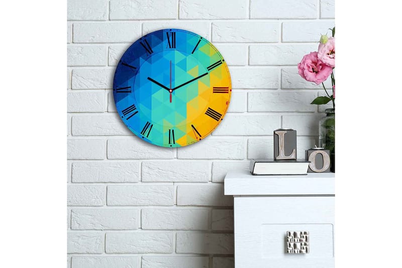 Dekorativ MDF Veggklokke 30 cm - Flerfarget - Interiør - Veggdekorasjon - Klokker