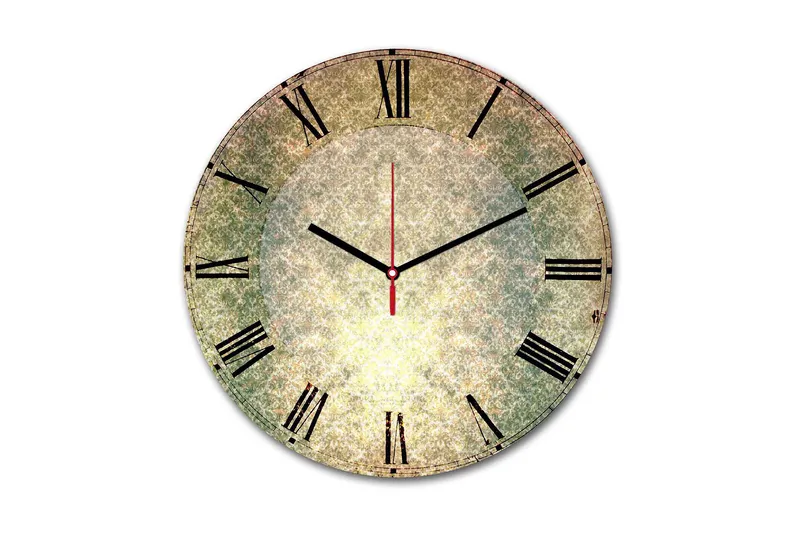 Dekorativ MDF Veggklokke 30 cm, Flerfarget