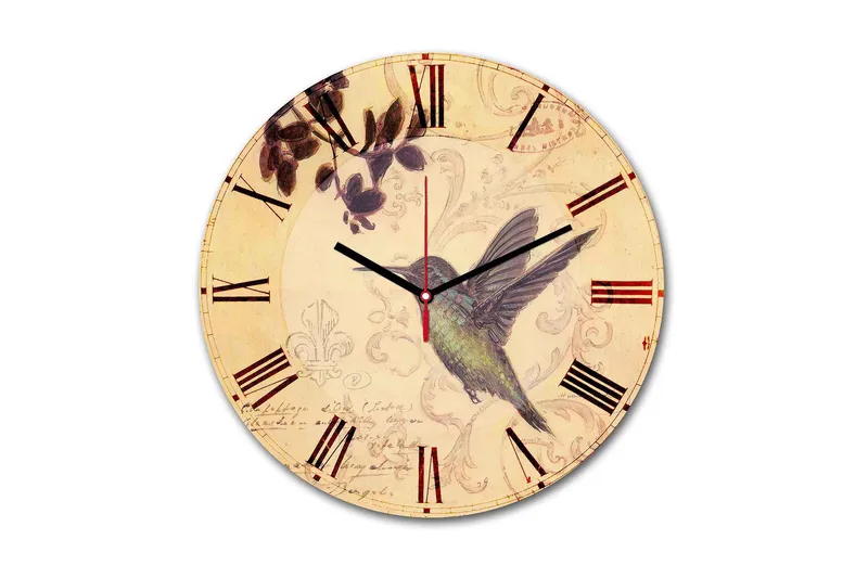 Dekorativ MDF Veggklokke 30 cm, Flerfarget