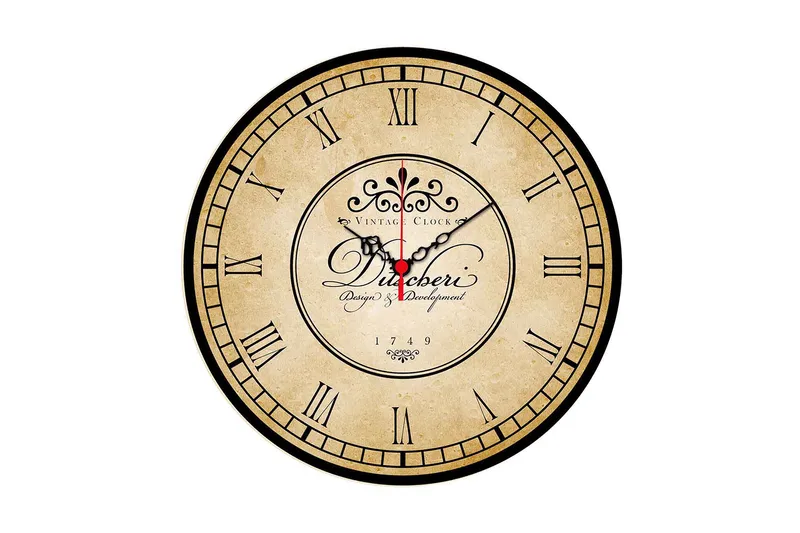 Dekorativ MDF Veggklokke 40 cm, Flerfarget