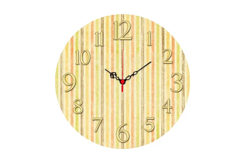 Dekorativ MDF Veggklokke 40 cm, Flerfarget