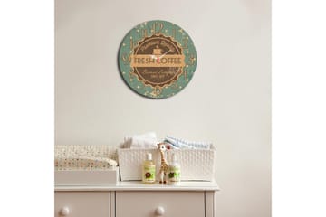 Dekorativ MDF Veggklokke 40 cm - Flerfarget - Interiør - Veggdekorasjon - Klokker