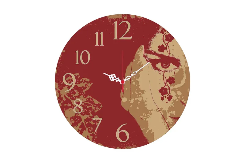 Dekorativ MDF Veggklokke 40 cm, Flerfarget