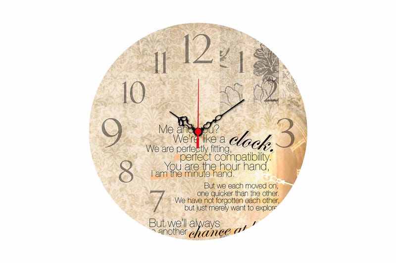 Dekorativ MDF Veggklokke 40 cm, Flerfarget