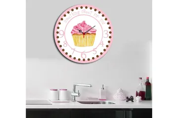 Dekorativ MDF Veggklokke 40 cm - Flerfarget - Interiør - Veggdekorasjon - Klokker