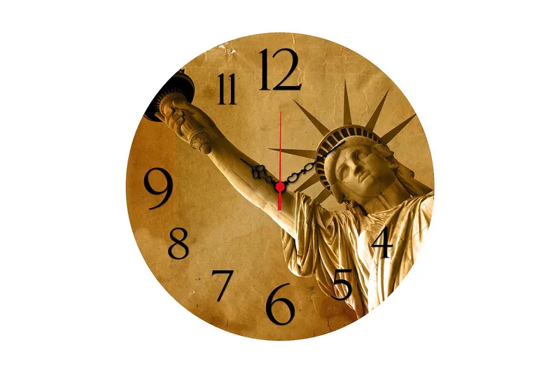 Dekorativ MDF Veggklokke 40 cm, Flerfarget