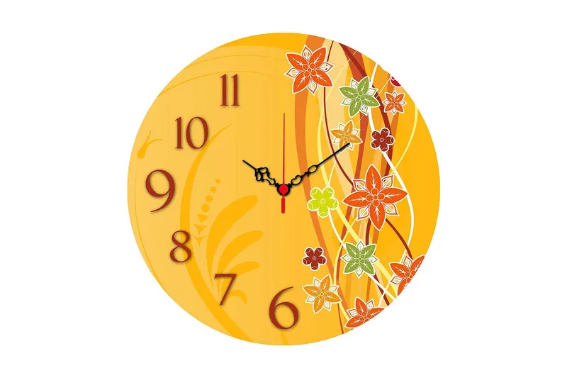 Dekorativ MDF Veggklokke 40 cm, Flerfarget