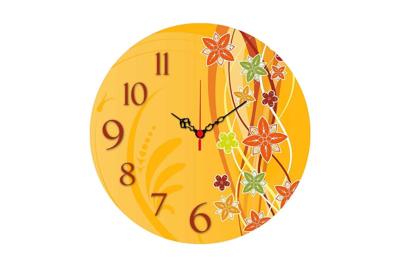 Dekorativ MDF Veggklokke 40 cm, Flerfarget