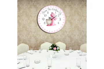 Dekorativ MDF Veggklokke 40 cm - Flerfarget - Interiør - Veggdekorasjon - Klokker