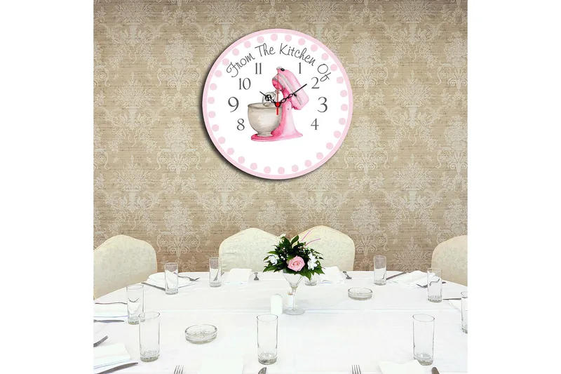 Dekorativ MDF Veggklokke 40 cm - Flerfarget - Interiør - Veggdekorasjon - Klokker